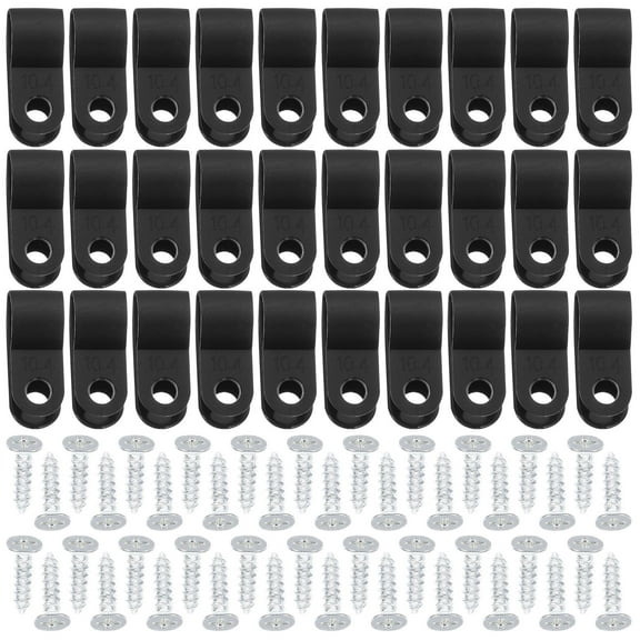 ULTNICE 200Set Screw Cable Clips Plastic Wire Organizer Clips for Electrical Wire in Home and Office