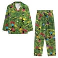 thumbnail image 3 of Renewold Breathable Nightwear Pullover Tops Christmas Bow Colorful Lights Button Pajama Set for Women 2pcs Snug-Fit Home Wear Nightgown Lounge Wear Size XS, 3 of 6