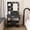 Black, variant on 37.4'' H Corner Vanity Desk with Mirror & LED Lights & Stool,Modern Makeup Vanity Table with Drawer Shelf Cabinet for Bedroom,Brightness Adjustable Folding Mirror,White