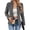 Black, variant on Women's Vintage Tweed Plaid Blazer Long Sleeve Jacket Notch Open Front Stand Collar Fully Lined Casual Business Trendy Elegant Work Office Coat Cropped Blazer Jacket Plaid Notch Outfits Outwear