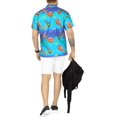 thumbnail image 6 of HAPPY BAY Men's Beach Button Down Christmas Tree Party Dress Shirt Holiday Funny Hawaiian Santa Gifts Shirts for Men 3XL Santa Reindeer Sleigh, Blue, 6 of 7