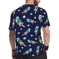 thumbnail image 2 of Wukai Astronaut Dinosaur Print Men's Short-Sleeved Mesh T-Shirt,Quick-Dry Short Sleeve Workout T-Shirt-4X-Large, 2 of 8