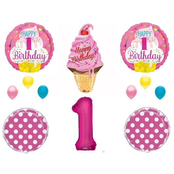 Sweet One Ice Cream 1st Birthday Party Balloons Decoration Supplies First