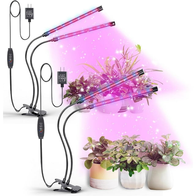 Grow Light Plant Light Indoor Plants Full Spectrum Clip Plant Growing Lamp Level Dimmable Auto On Off Timing Hrs ( )