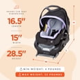 thumbnail image 3 of Baby Trend Secure Snap Tech Asiento infantil para automóvil, Lavender Ice, 3 of 5