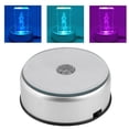 thumbnail image 1 of Garosa LED Colorful Light Rotating Crystal Display Base Stand Holder with AC US Adapter Silver, Led Display Base,Rotary Display Stand, 1 of 6