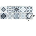 thumbnail image 5 of Tile Stickers 8" x 8" Blue Gray Retro Decor Kitchen Backsplash 10Pcs Vinyl Decals Waterproof Peel and Stick Tiles Wallapper Wall Mural, 5 of 8