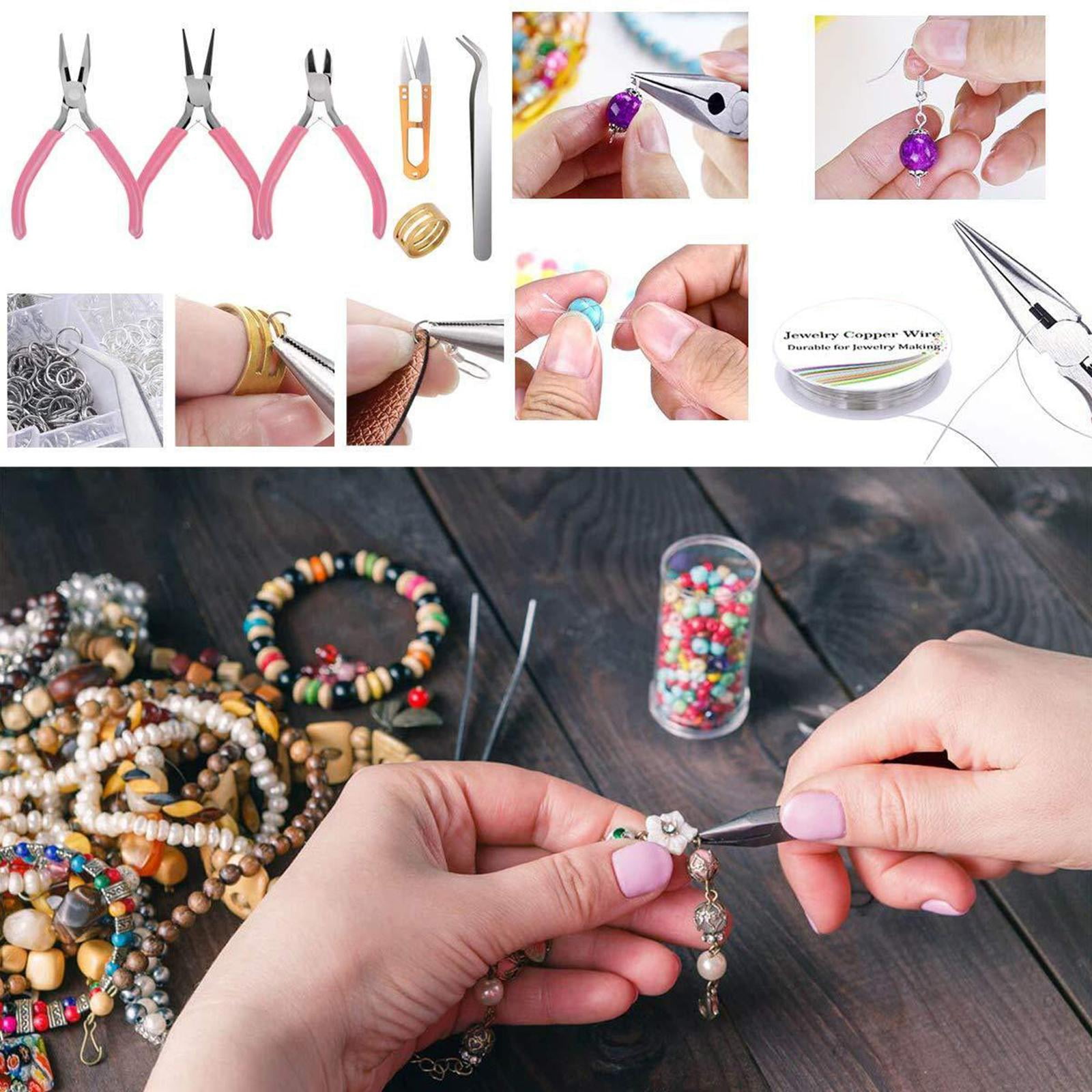 FVDPWYE 1171 Pieces Jewelry Making Supplies Includes Findings of Bead DIY Jewelry Pliers