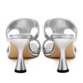 thumbnail image 4 of Sandalias de tacón WAYDERNS Silver para mujer, punta abierta, tacón de 9 cm, 4 of 8