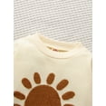 thumbnail image 4 of Baby Boys Girls Romper Long Sleeve Crew Neck Sun Print Fall Bodysuit for Casual Daily, 4 of 7