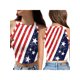 thumbnail image 4 of VISgogo Mujeres Día de la Independencia Tank Tops, Adultos Slim-fit Star amp; Stripe Print Cuello Redondo Crop Tops VISgogo moda, 4 of 5