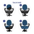 thumbnail image 4 of Nature Office Chair Slipcover, Marine Animal Shapes with Wave Patterns and Fish Motifs Repetition, Protective Stretch Decorative Fabric Cover, Standard Size, Dark Sky Blue and Ivory, by Ambesonne, 4 of 5