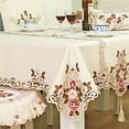 thumbnail image 4 of stanreset Modern Square Embroidery Table Cloth Elegant Dinner Desk Mat Cover Polyester Home Wedding Party Decoration No.2, 4 of 6