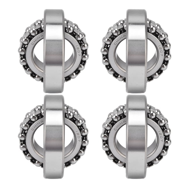 Roulements à Double Rangée, Rotation Stable Roulement à Billes Auto-Aligneur Résistant à l'Usure Haute Vitesse 4 Pcs Robustesse pour Patins à Roulettes pour Moteurs 1204,1205,1206,1207,12008