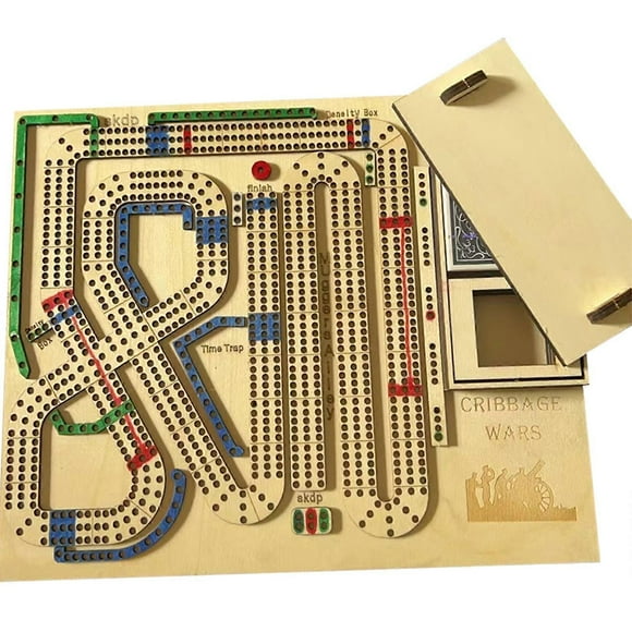 Cribbage Wars Board Game, Cribbage War Game,Wooden Cribbage Board Game Set