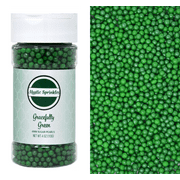 Mystic Sprinkles Gracefully Green 4mm Sugar Pearls 4 Ounce Bottle