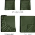 thumbnail image 3 of CGK Linens 4-Piece Ultra Soft & Comfy Hotel Luxury Sheet Set - Queen Size Cooling Bed Sheet Fits 8"-16" Mattresses, Emerald Green, 3 of 7