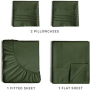 CGK Linens 4-Piece Ultra Soft & Comfy Hotel Luxury Sheet Set - Queen Size Cooling Bed Sheet Fits 8-16 Mattresses, Emerald Green