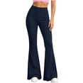 thumbnail image 2 of XRoczxe Women's High Waisted Flare Leggings, Soft Stretchy Yoga Pants with Wide Waistband, Casual Bootcut Workout Trousers for Gym Dance & Daily Wear, 2 of 9