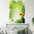 thumbnail image 4 of Tropical Animals Tapestry, Toucan Birds with Macro Exotic Plants with Fresh Colors Nature Design, Wall Hanging for Bedroom Living Room Dorm Decor, 40W X 60L Inches, Green Yellow, by Ambesonne, 4 of 5