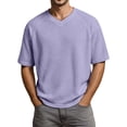 thumbnail image 4 of Men T Shirts Short Sleeve Crewneck T-Shirt Loose Fit Light Purple T Shirts Summer T Shirts for Men, 4 of 4