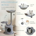thumbnail image 4 of Pefilos 42" Cat Tree Tower, Small Cat Condo with Curved Metal Supporting Frame, Cat Tree House with Perch and Hanging Ball, Gray, 4 of 7