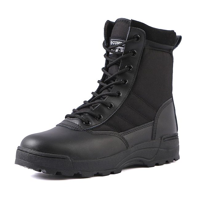 Bottes de Combat Hautes pour Hommes - Chaussures de Randonnée Confortables, Bottes Tactiques Respirantes pour Extérieur