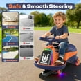 thumbnail image 5 of East doll 6V Electric Wiggle Car, Ride on Toys for Toddlers Ages 3+, Electric Car for Kids, Toddler Car, 2 Speed, Flashing Wheels, Bluetooth, Kid Ride on Car, 2.8-4.1 Mph, Orange, 5 of 8