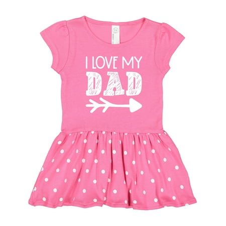 

Inktastic I Love My Dad with Arrow Gift Toddler Girl Dress