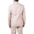 thumbnail image 6 of Adam Baker by West End Men's 91039 3-Piece Single Breasted Slim Fit 2-Button Vested Dress Suit Set - Rose Blush - 38S, 6 of 6