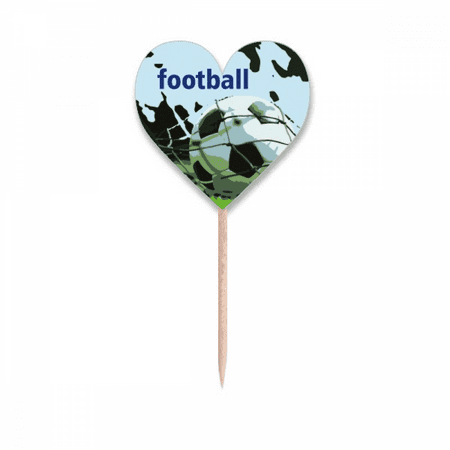 Football World First Movement Toothpick Flags Heart Lable Cupcake Picks