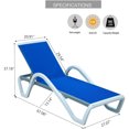 thumbnail image 5 of CQSXDA Modern Aluminum Pool Lounge Chair with Armrests  Featuring Textilene Fabric 5 Positions  Adjustable for Outdoor Use, Blue, 5 of 5