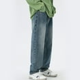 thumbnail image 3 of PEASKJP Men's Jeans Big and Tall Men's Regular Fit Stretch Bootcut Jean (Blue,38), 3 of 5
