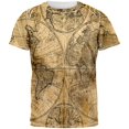 thumbnail image 1 of Vintage Map All Over Adult T-Shirt, 1 of 1