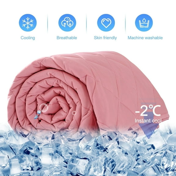 EVOLIVE Elastane Diamond Quilted All Season Light Weight Single Reversible Cooling Quilt/Comforter (Pink, King)