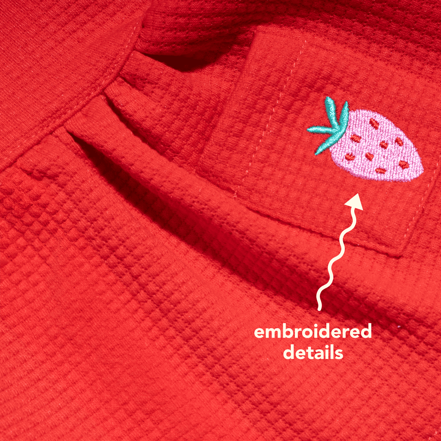 Oodles Sweet Strawberry Flutter Dog Dress, Red, Medium