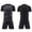 Black-A, variant on 2 Piece Soccer Outfits Kids Short Sleeve Crew Neck T Shirts Elastic Waist Shorts Breathable Comfy Casual Training Suit (2 Years, Navy)