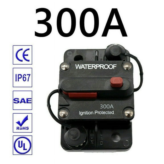 Circuit Breaker Fuse Audio Holder 30A-300A Manual Switch 12-48V DC for Car Boat 300A