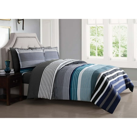 Bed Ensemble Set - London Fog Abbington Blue 6 Piece Twin XL Bed Ensemble