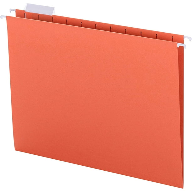 Smead Colored Hanging File Folder With Tab, 1/5Cut Adjustable Tab, Letter Size, Orange, 25 Per
