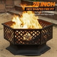thumbnail image 3 of 28 Inch Hex-Shaped Fire Pit,  Fire Pits for Outside with Spark Screen&,Metal Hexagon Outdoor Firepit for Backyard,Bonfire,Patio,Party,Garden,Picnic and Camping(28'' Black), 3 of 6