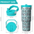 thumbnail image 4 of Camouflage 30oz Handheld Travel Tumbler with Handle – Double Wall Stainless Steel Insulated Cup, Flip Straw Lid, Leak-Proof & BPA-Free for Hot and Cold Drinks – Durable Coffee & Juice Mug Black, 4 of 6