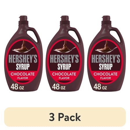 (3 pack) Hershey's Chocolate Flavored Syrup, Bulk Bottle 48 oz