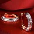 thumbnail image 3 of SmartBy 1 Pair Earrings Charm Attractive Ring Shape Dainty Huggie Earrings for Women, 3 of 8
