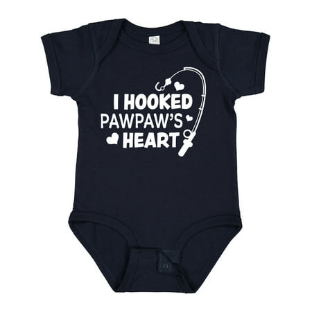 

Inktastic I Hooked Pawpaw s Heart with Fishing Rod Gift Baby Boy or Baby Girl Bodysuit