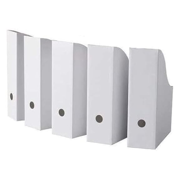 ROYALNA (20 PACK) White Magazine File Folder Holder, Magazine Organizer, Document Organizer, Storage Box (20)