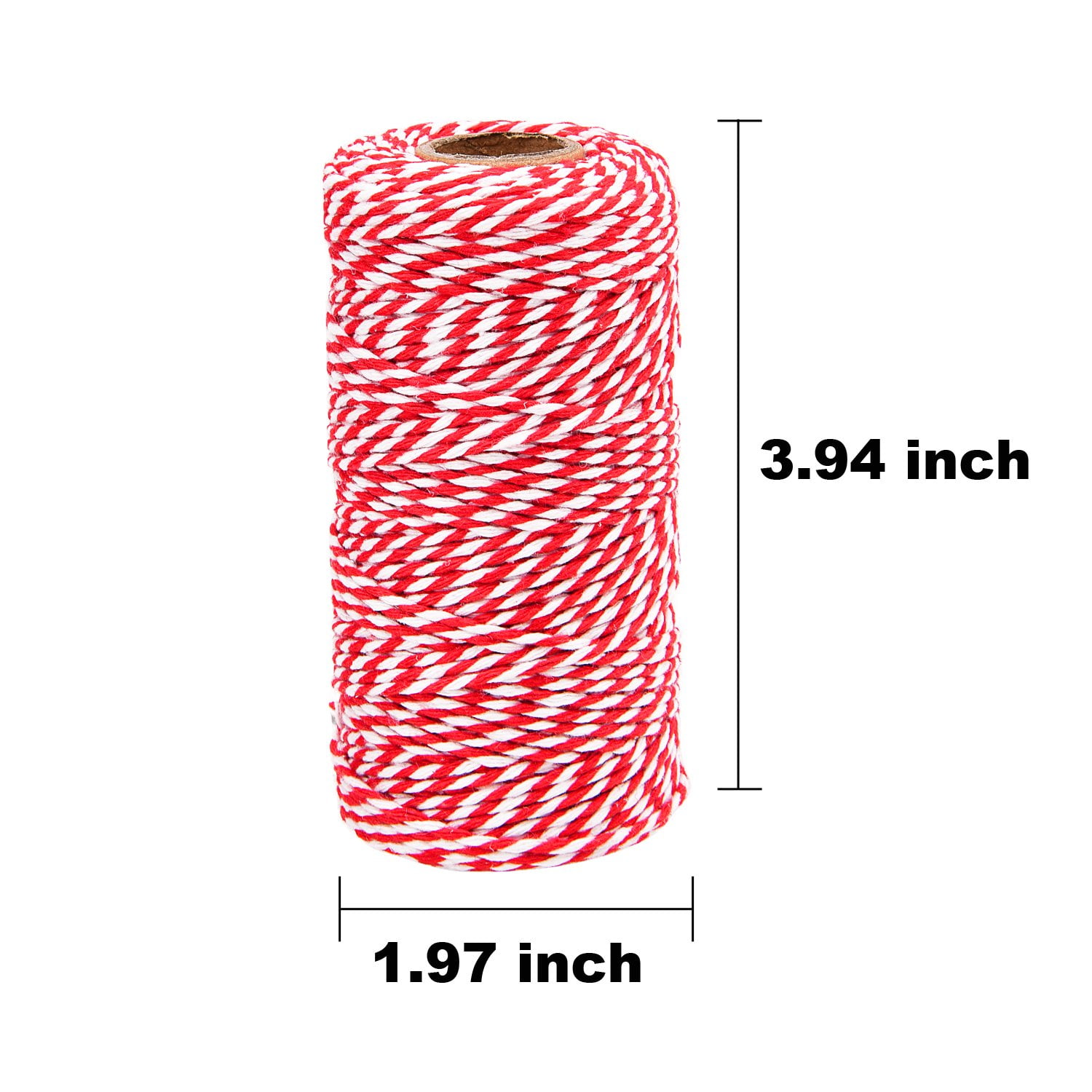  Vivifying Red and White Twine, 656 Feet 2mm Cotton