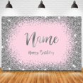 thumbnail image 1 of Nombre personalizado foto oro plata brillo fiesta de cumpleaños Banner fondos Baby Shower DIY cumpleaños fotografía telones de fondo sesión fotográfica Tan Jianjun unisex, 1 of 2