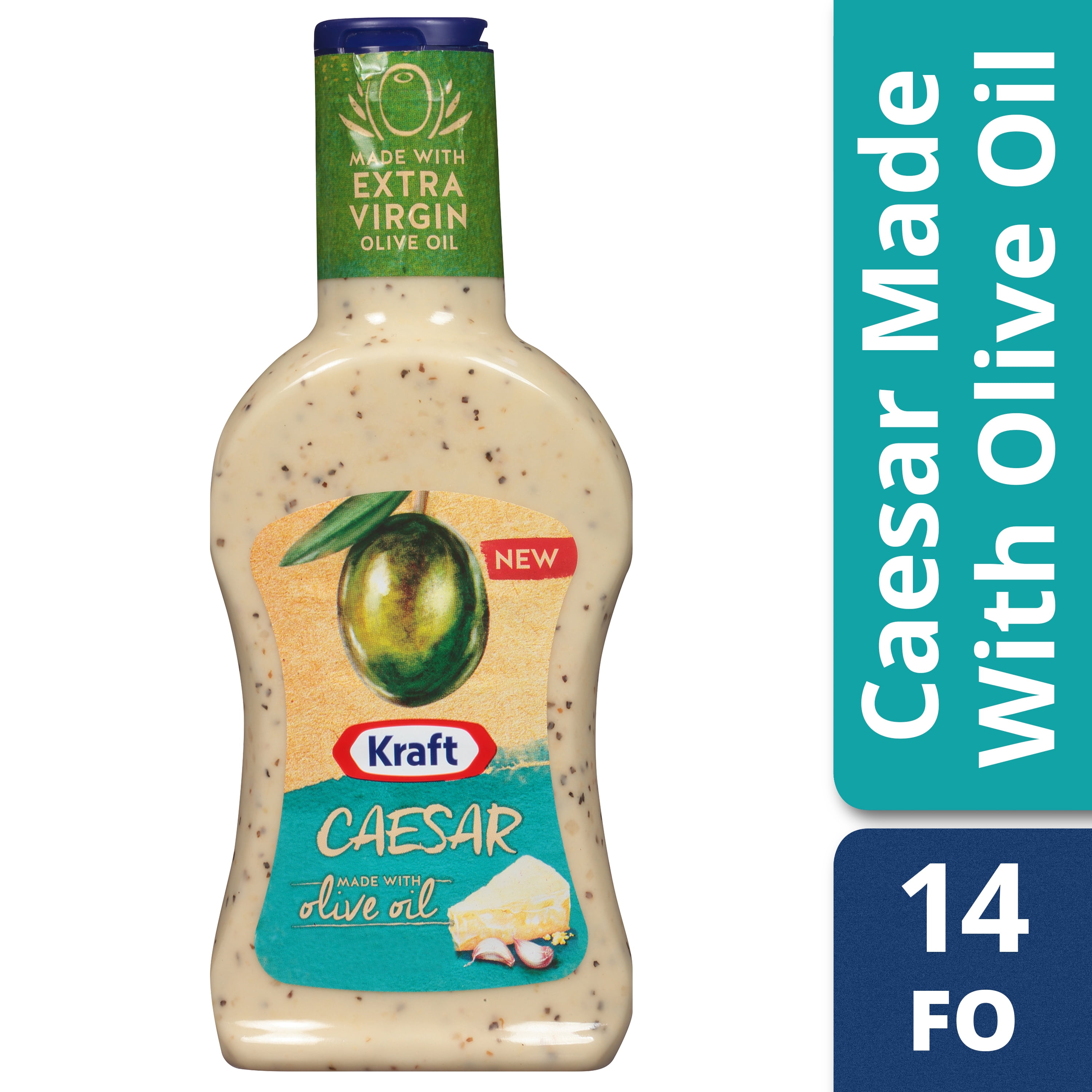 Kraft Caesar Dressing with Olive Oil, 14 fl oz Bottle