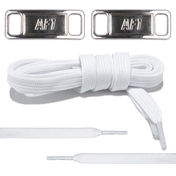 YLOKO Air Force 1 Cordones para zapatos con cordones originales Zapatillas de deporte Etiqueta de encaje de metal para zapatillas Diseños personalizados para su AF1 (Plata)